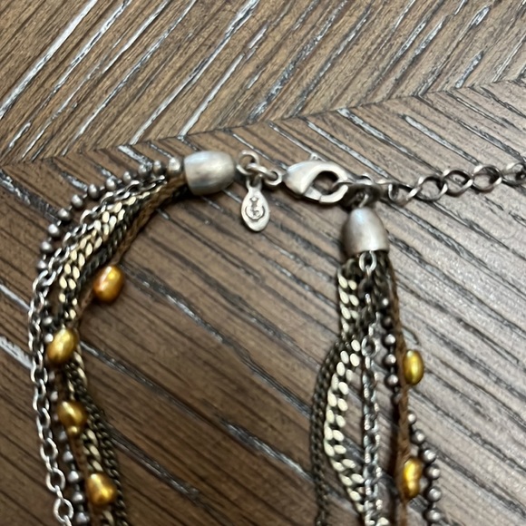 Premier Designs multistrand yellow pearls, & various colored chain pendant charm - Picture 14 of 17